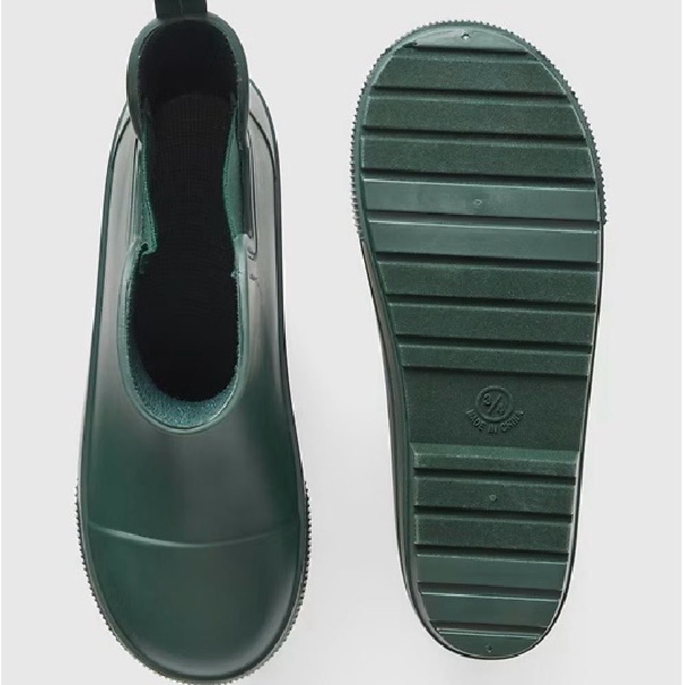 Kids Waterproof Chelsea Rain Boots in Dark Green Size 9/10 - Picture 3 of 16